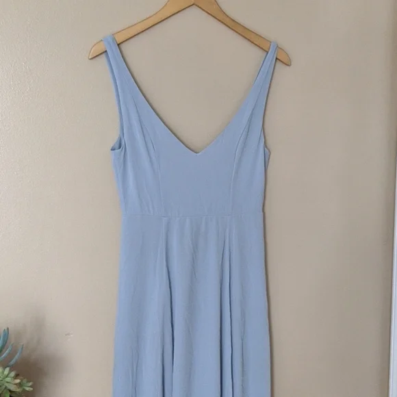 Show Me your MuMu Jenn Maxi Dress Steel Blue Chif - Picture 4 of 6